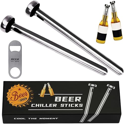 2 palitos enfriadores de cerveza con 1 abridor de botellas, regalos de cerveza para hombres, adultos, papá, día de San Valentín, regalo para él,