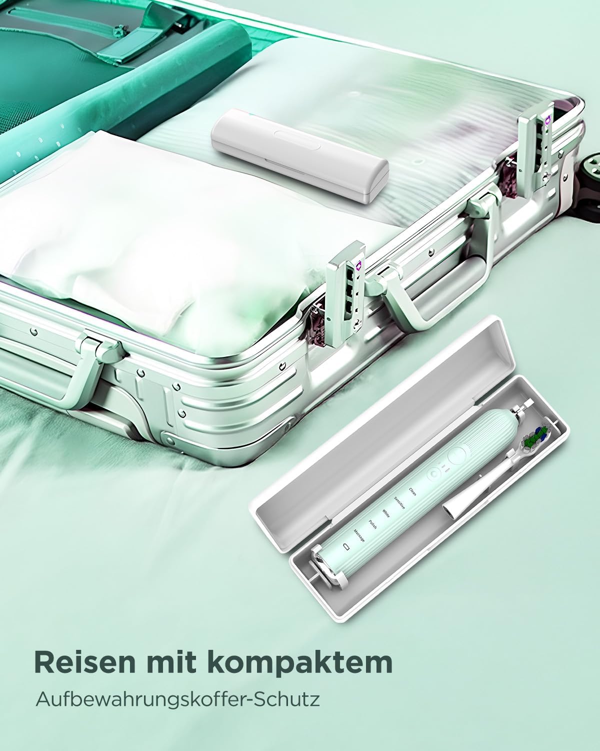 Spazzolino elettrico sonico per adulti e bambini, 5 modalità di pulizia con 3 livelli di intensità, timer, 8 testine di ricambio e custodia da viaggio, ricaricabile Sonic Toothbrush nero