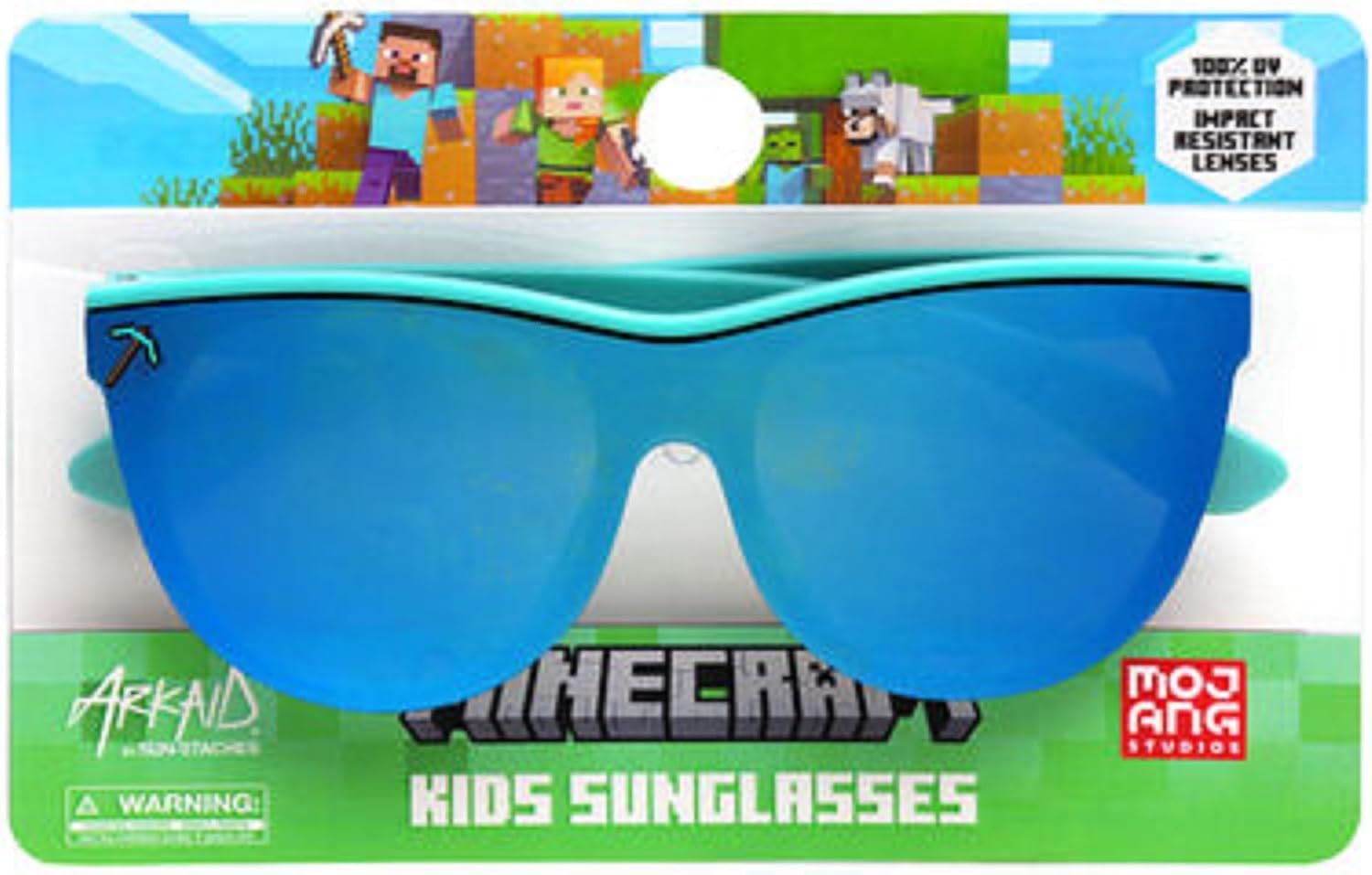ARKAID Official Minecraft Boys Sunglasses | UV400 | One Size Fits Most Kids