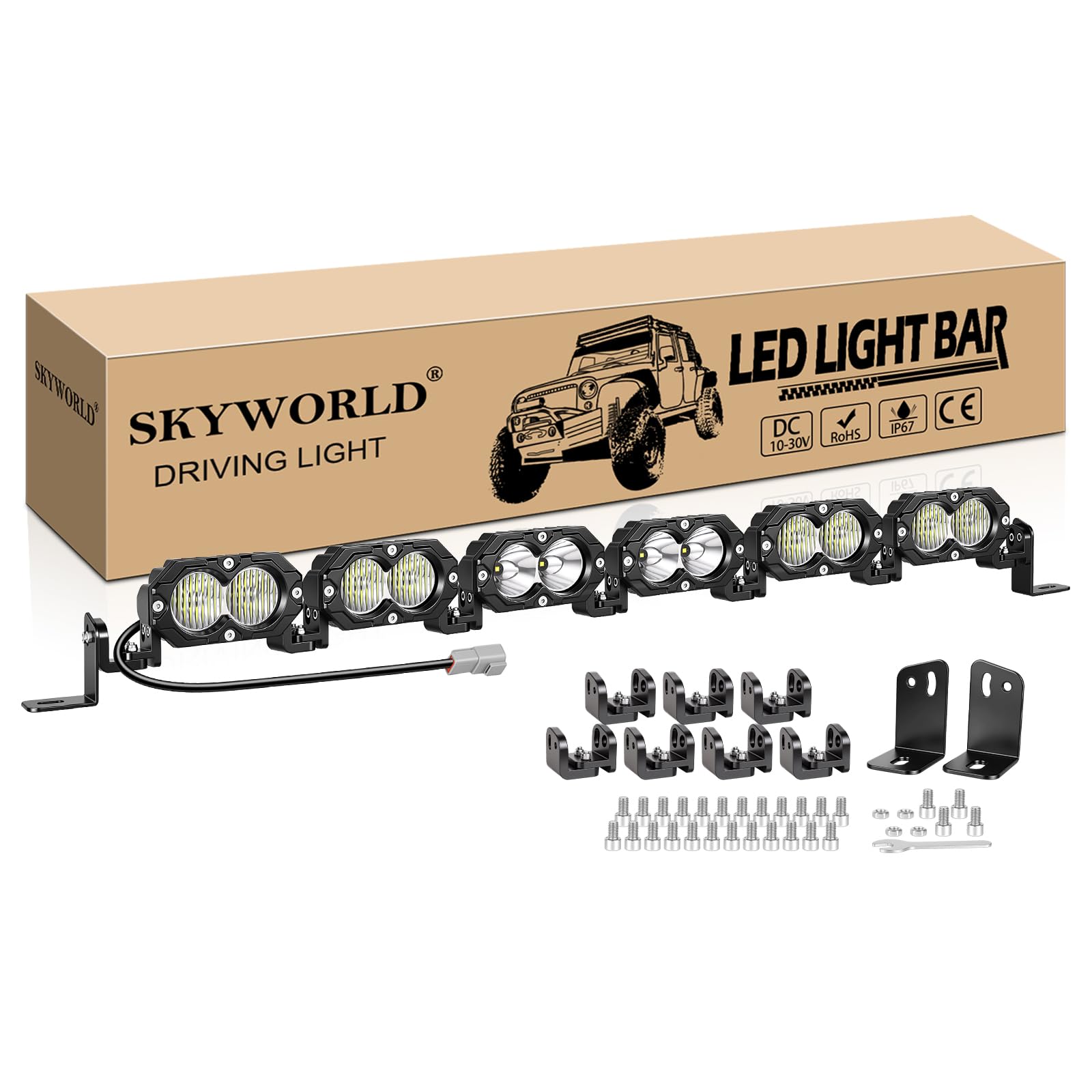 SKYWORLD Barra Led fuoristrada 34" 85 cm 120W luci per 4x4 Auto Camion