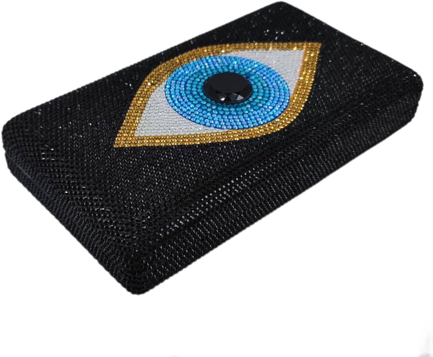 Boutique De FGG Evil Eye Rhinestone Clutch Purses for Women Formal Evening Bags Party Crystal Clutch Bag Prom Handbag,Mini - Image 5