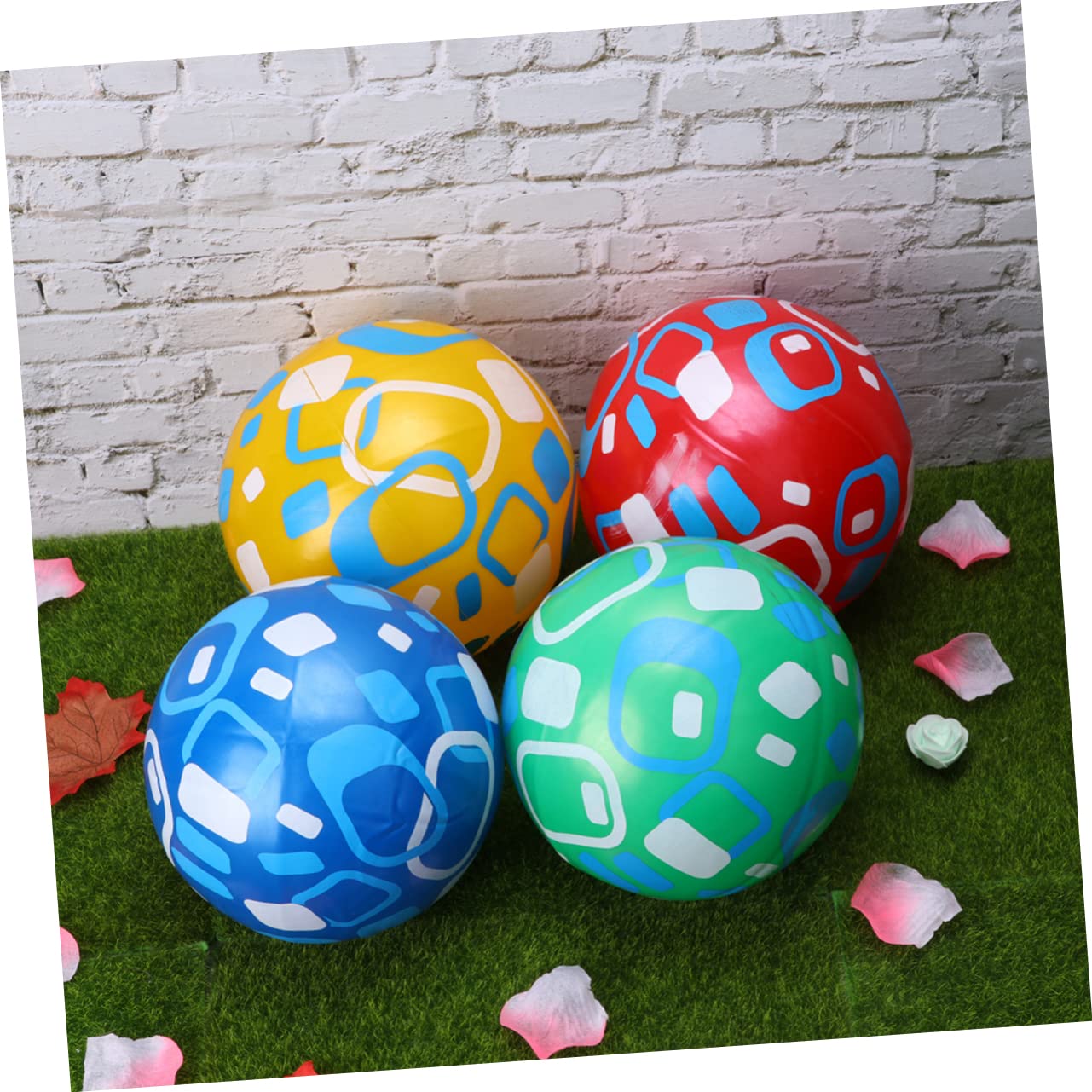 Kisangel 2 Set Palla Gonfiabile Per Pvc Con Design Per Giochi All E Spiaggia Facile Da Conservare Usare Colore Casuale 4 * 2