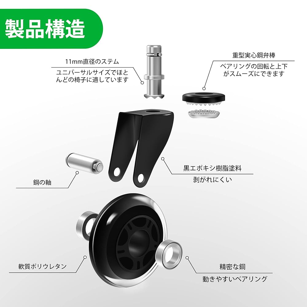 ニシニシ様　キャスター Amazon.co.jp: Dowinx キャスター 差込式 ゲーミングチェア