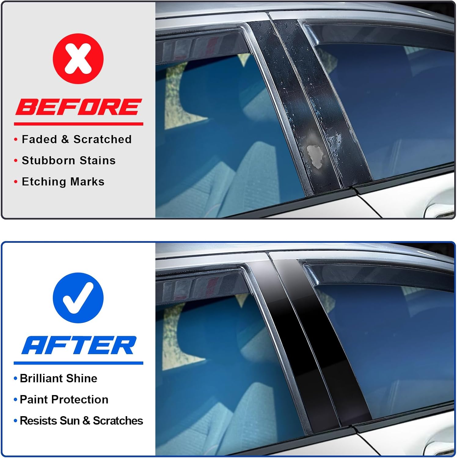 Spurtar Gloss Black Vinyl Wrap 4 Inch x 20ft Air-Release Adhesive Car Vinyl Tape Chrome Delete Wrap Roll DIY Car Exterior Decoration Door Edge Guard Vehicle Detailing Paper 10CM x 6M