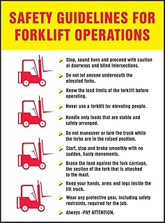 Accuform, Safety Posters SP124485L Safety Guidelines for Forklift Laminated Poster, 22