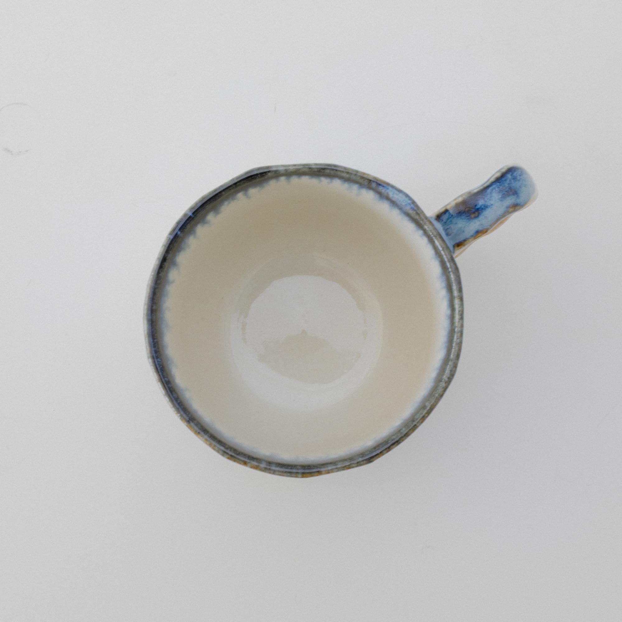 Asayu Japan Set de Tazas de Cerámica Drip Azul y Marrón - Tazas Japonesas Hechas a Mano con Efecto de Esmalte en el Borde (Set de 2)