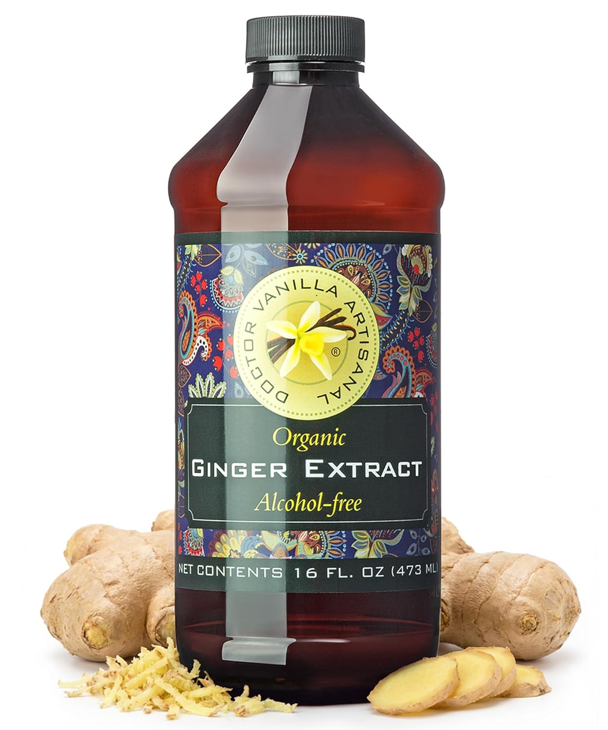 Organic Ginger Extract, 4 fl oz - sugar‑free, GMO‑free, gluten‑free, vegan, paleo, keto, kosher, and halal
