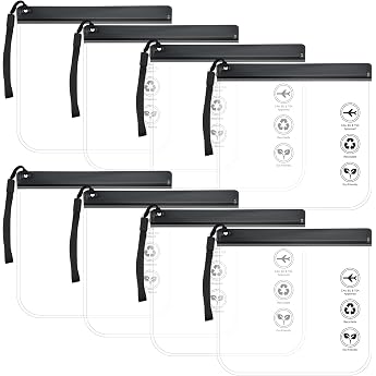Pack of 8 Waterproof Toiletry Bags 20 x 20 cm 1 Litre Transparent Bag
