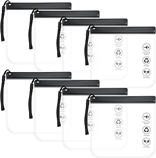 8 Stück wasserdichte Kulturbeutel 20x20 cm, 1 Liter durchsichtige Tasche für Handgepäck Flugzeug, Reise Gadgets & Essentials, Transparente Waschtasche Damen/Herren, Reisezubehör für Carry-On Luggage