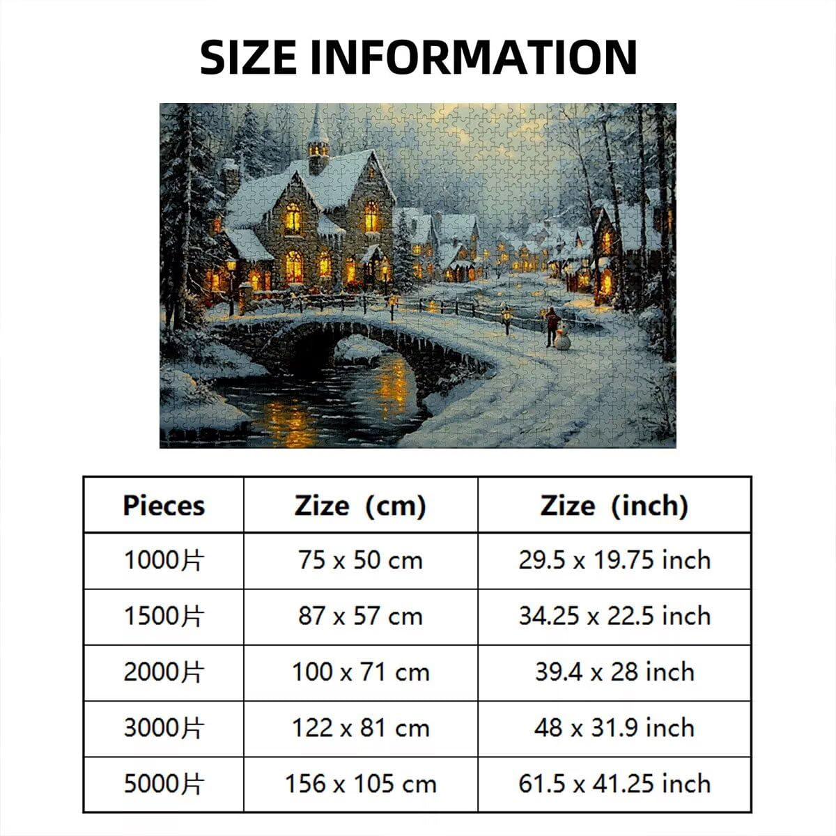 Puzzle 2000 Piezas, Puzzle Paisaje con Caja Regalo para Adultos, Rompecabezas de Madera, Rompecabezas Desafiante Decoracion Navidad, Regalo Mujer, Cuadros Decoracion Salon Modernos, (Invierno) A-3