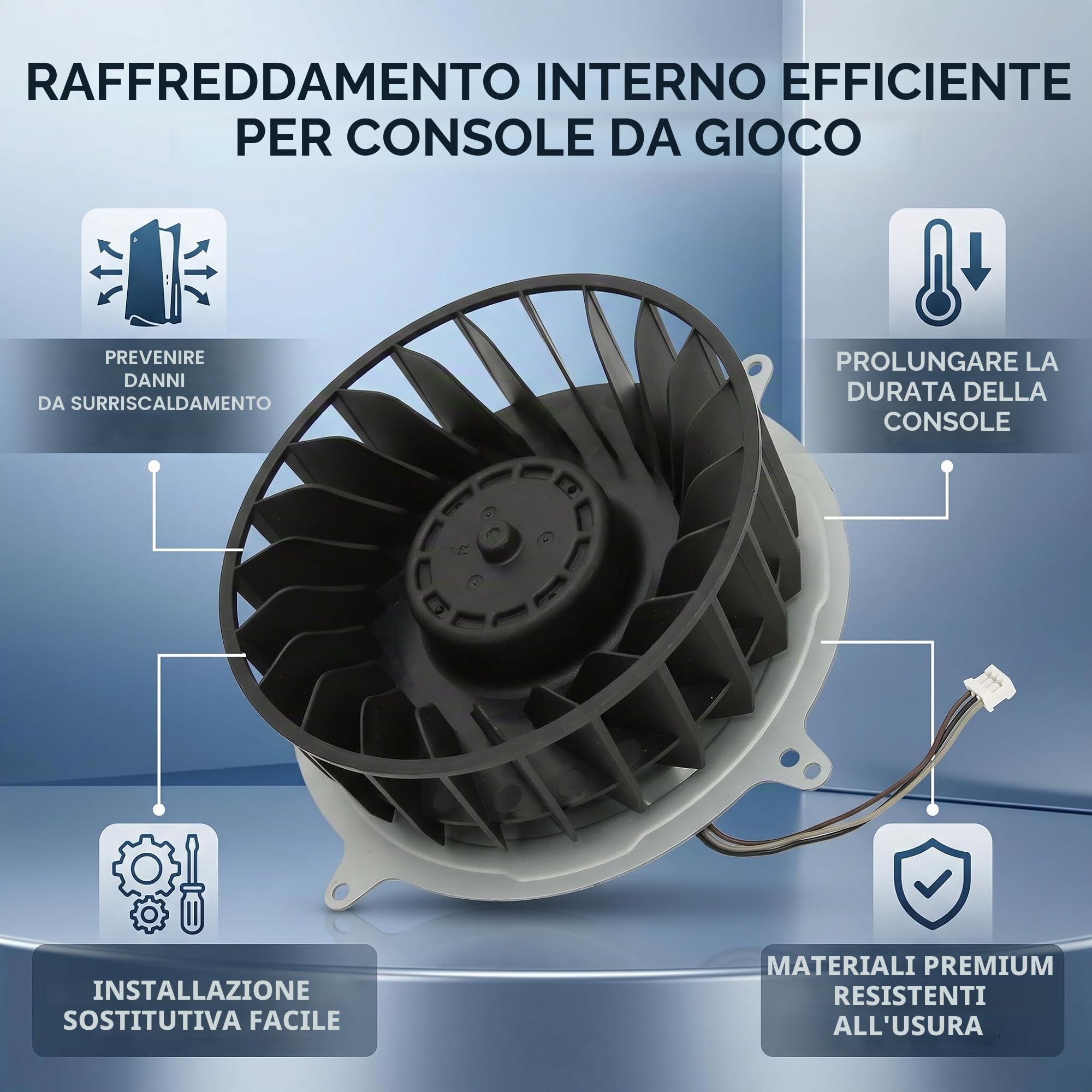 Ventola Di Raffreddamento Interna Per PS5, DC 12V 2.15A 23 Lame Sostituzione Universale Per Console 5, 12047GA12MWB01 G12L12MS1AH56J14