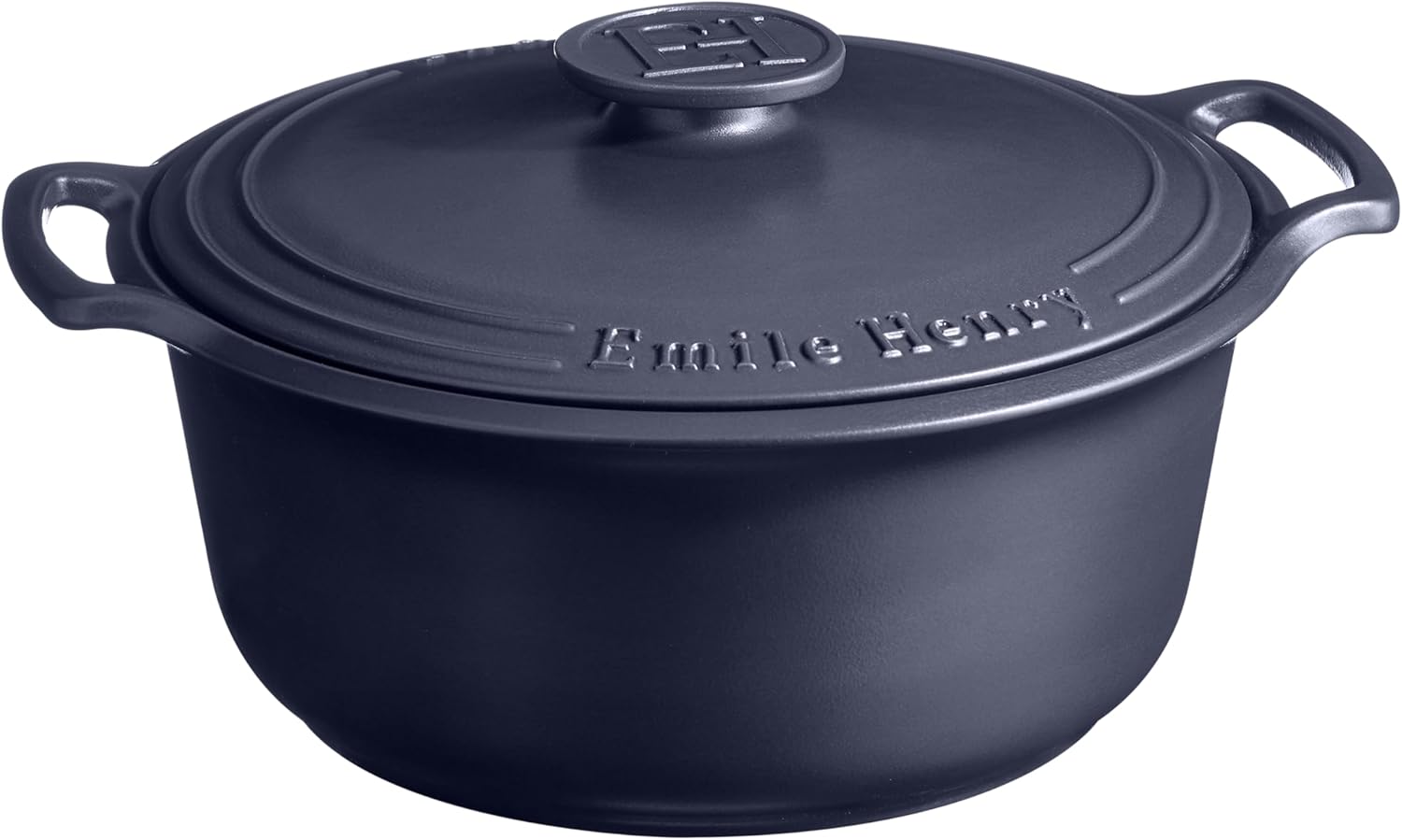 Emile Henry Made in France SUBLIME Ceramic 6 qt. Round Dutch Oven, Indigo Indigo 6.0 qt.