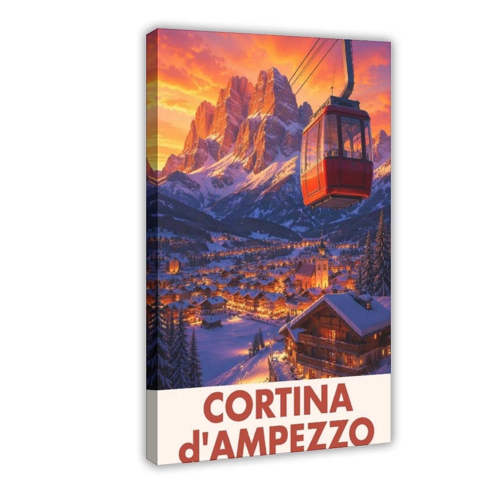 LXWNZE Cortina D'Ampezzo Travel Poster Canvas Poster for Bedroom Decor Gift