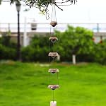 Chimes de vent de cuivre pour l'extérieur, Temple Chimes à vent 5 Bells Feng Shui Wind Bell Pendent Memorial Windchimes pour la maison jardin Patio Backyard Decor (Bronze)