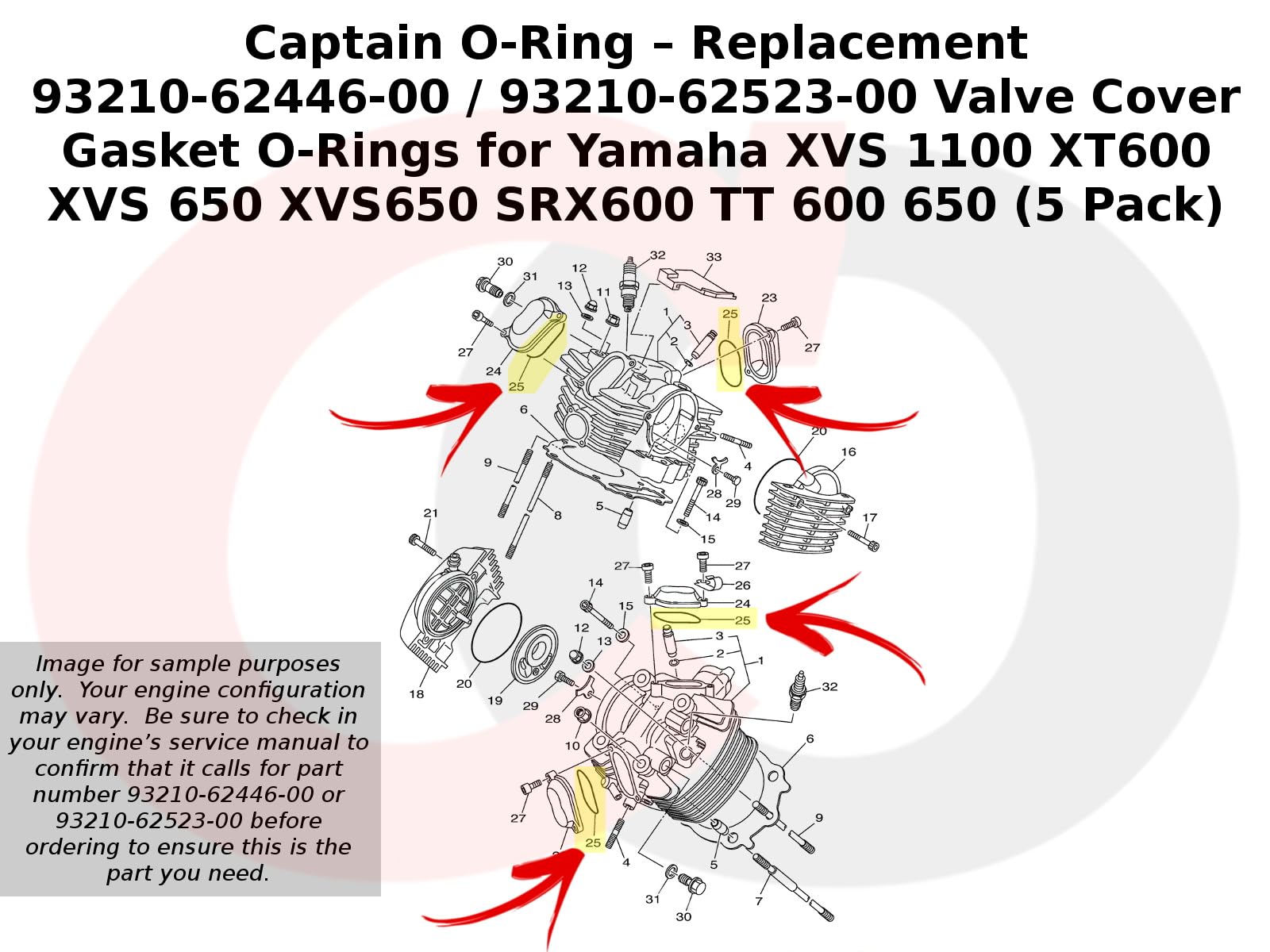 Amazon.com: Captain O-Ring – Replacement 93210-62446-00/93210