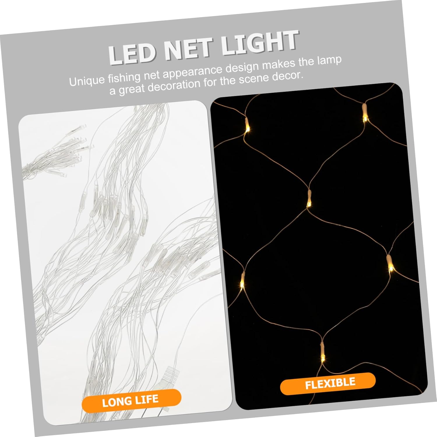 Uonlytech String Solar Fishing Net Light Solar Christmas Decorations ...