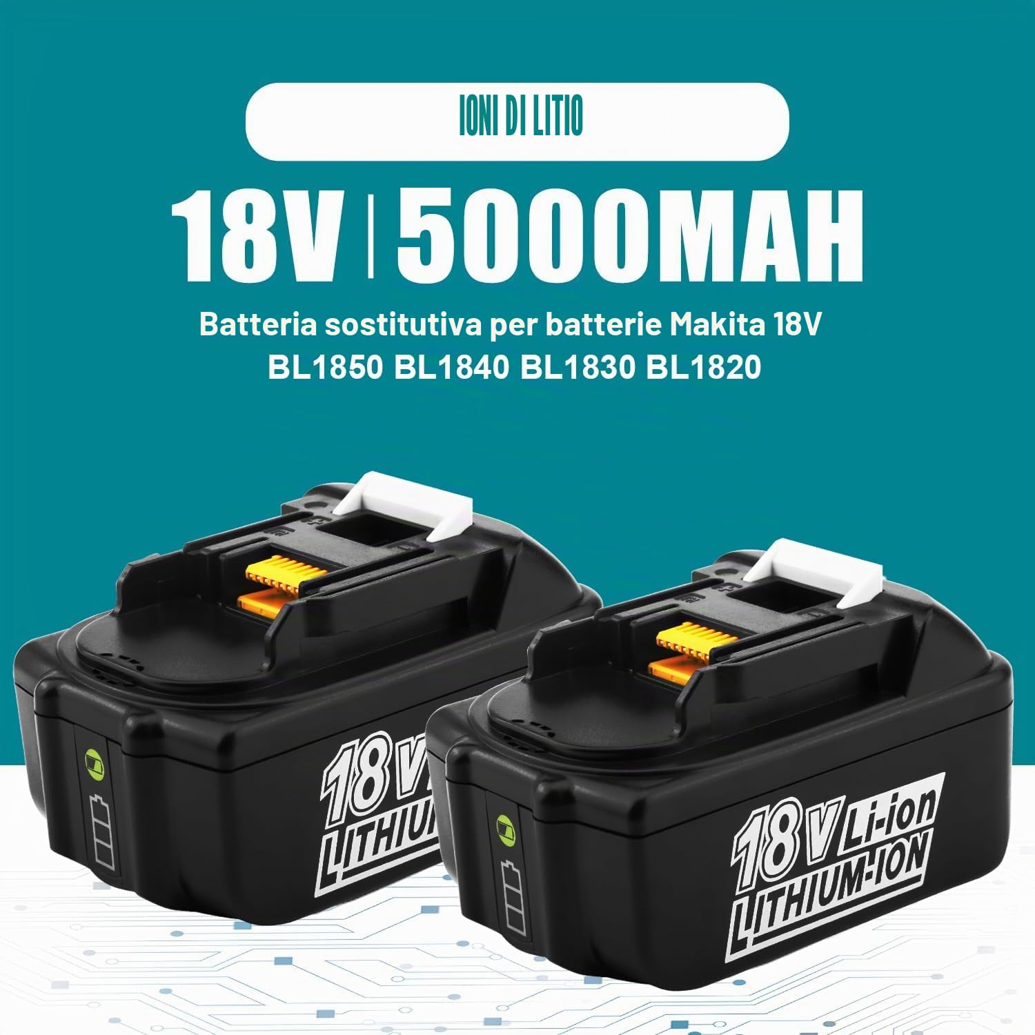Energup 2 x 18V 5.0Ah Batteria + DC18RD Caricabatterie per Makita Batteria 18V BL1850B BL1850 BL1840 BL1830 BL1820 BL1815 BL1860