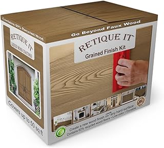 Wood Finish Multi-Purpose Kit - GO Beyond Faux Wood with Paintable Liquid Wood Based Primer and Gel Stain - Graining Tools Included (2X 16oz, Black Walnut)