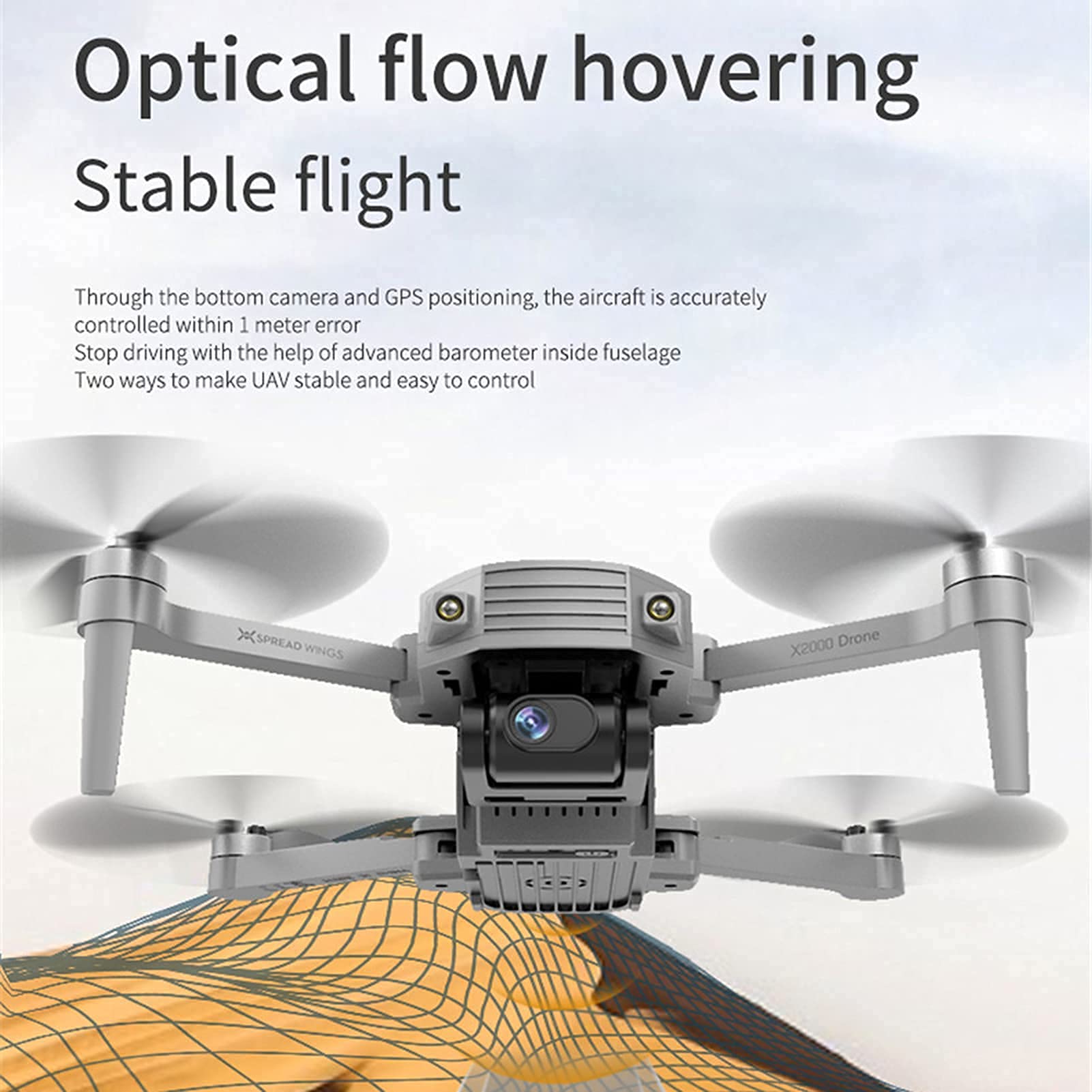 Dron 1.3KM WIFI FPV drony z kamerą pikselową 4K HD Elektryczna regulowana soczewka GPS Automatyczny powrót Czas lotu 30 minut Quadcopter Drone dla dzieci Prezent (bateria * 2)