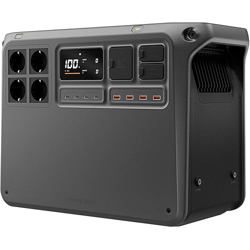 DJI Power 2000 generatore di corrente portatile, centrale elettrica portatile, batteria LFP da 2048 Wh, uscita stabile da 3000 W, ricarica 0-80% in 45 min, power station per casa, campeggio e camper