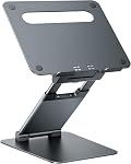 Nulaxy Laptop Stand for Desk, Ergonomic Sit to Stand Laptop Holder Convertor, Adjustable Height from 1.2" to 20", Supports up to 22lbs, Compatible with All Laptops Computer Tablets 10-17", Gray