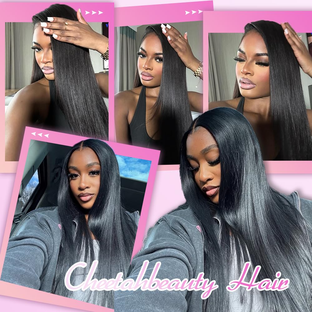 CHEETAHBEAUTY V Part Wigs Human Hair Straight V Shape Wigs for Black Women Upgrade U Part Wigs No Leave Out No Sew In No Glue Clip in Half Wigs 180% Density Natural Black 18Inch