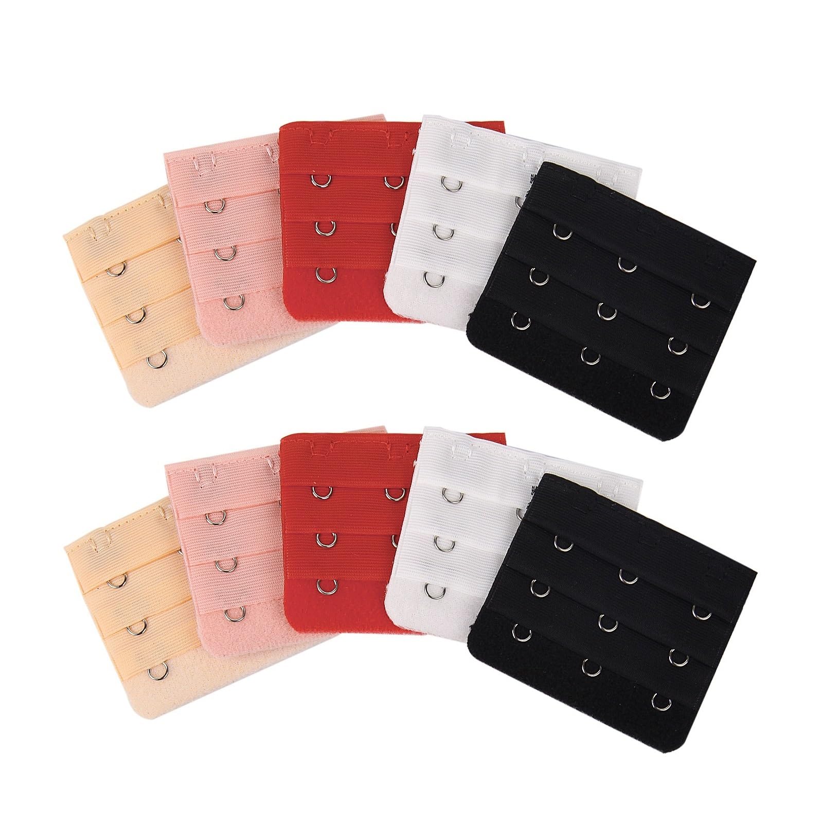 Extensor de Sujetador 10 Uds Extensores extensión Correa 3 Ganchos 2 Filas Ropa íntima Mujer Accesorios Gancho alargados