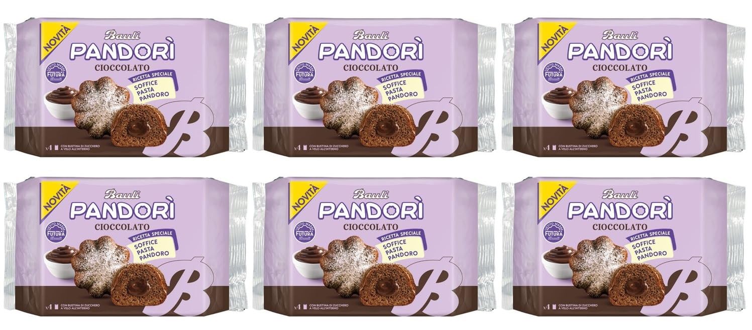 Merenda Merendina per bauli pandorì Classico o al Cioccolato, 150g, Disponibile in Confezioni da 3, 6 o 12 (6 Pezzi, Cioccolato)