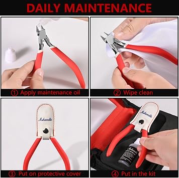 Model Nippers 4.8 Ultra Thin Single Blade Gundam Nippers, Sprue Cutter Hobby Nippers, Model Kit Nippers for Plastic Gunpla Model Building Professional Nipper Case & Mineral White Oil
