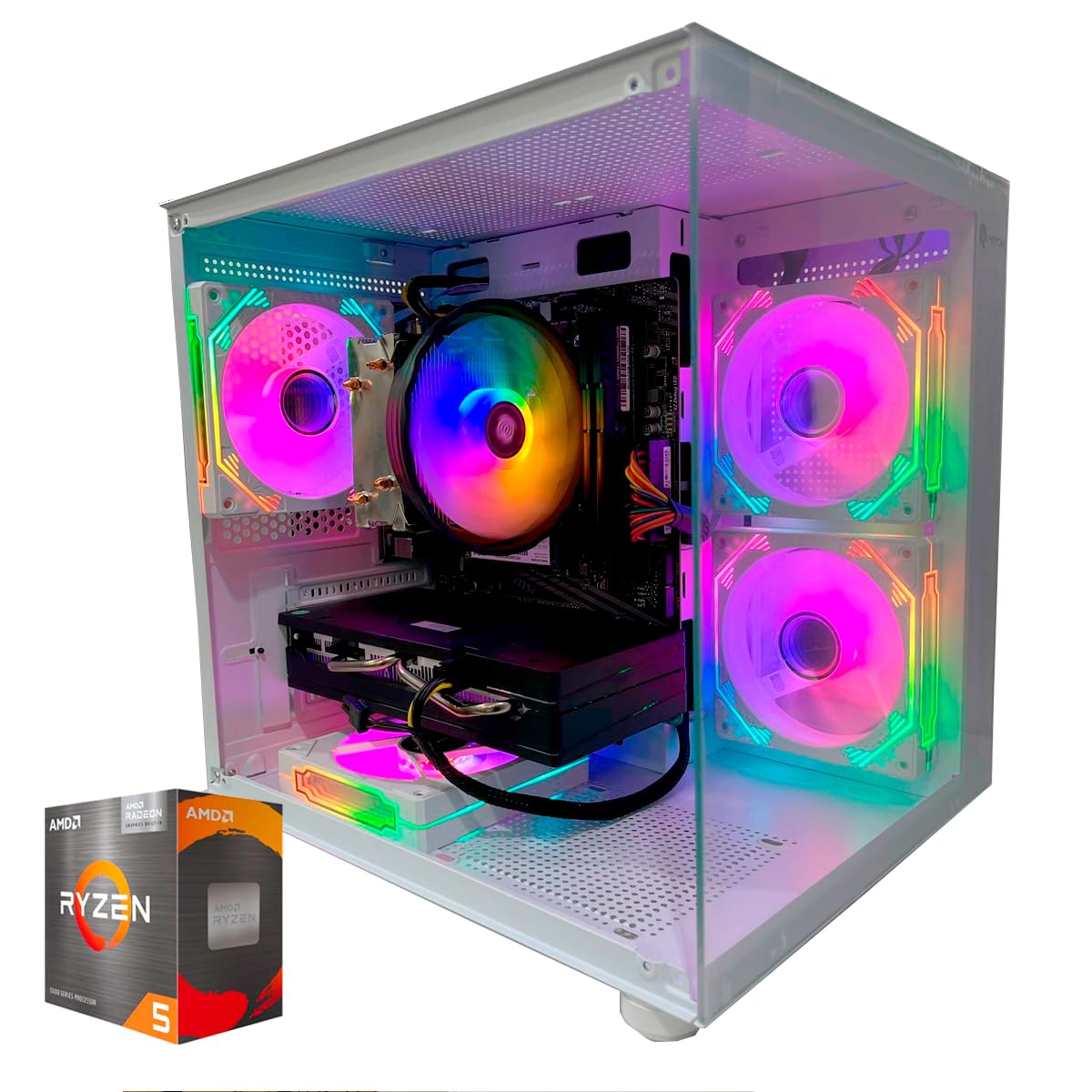 PC GAMER RYZEN 5 5600X, 16GB 3200MHZ, SSD M.2 NVME 480GB, RX 580