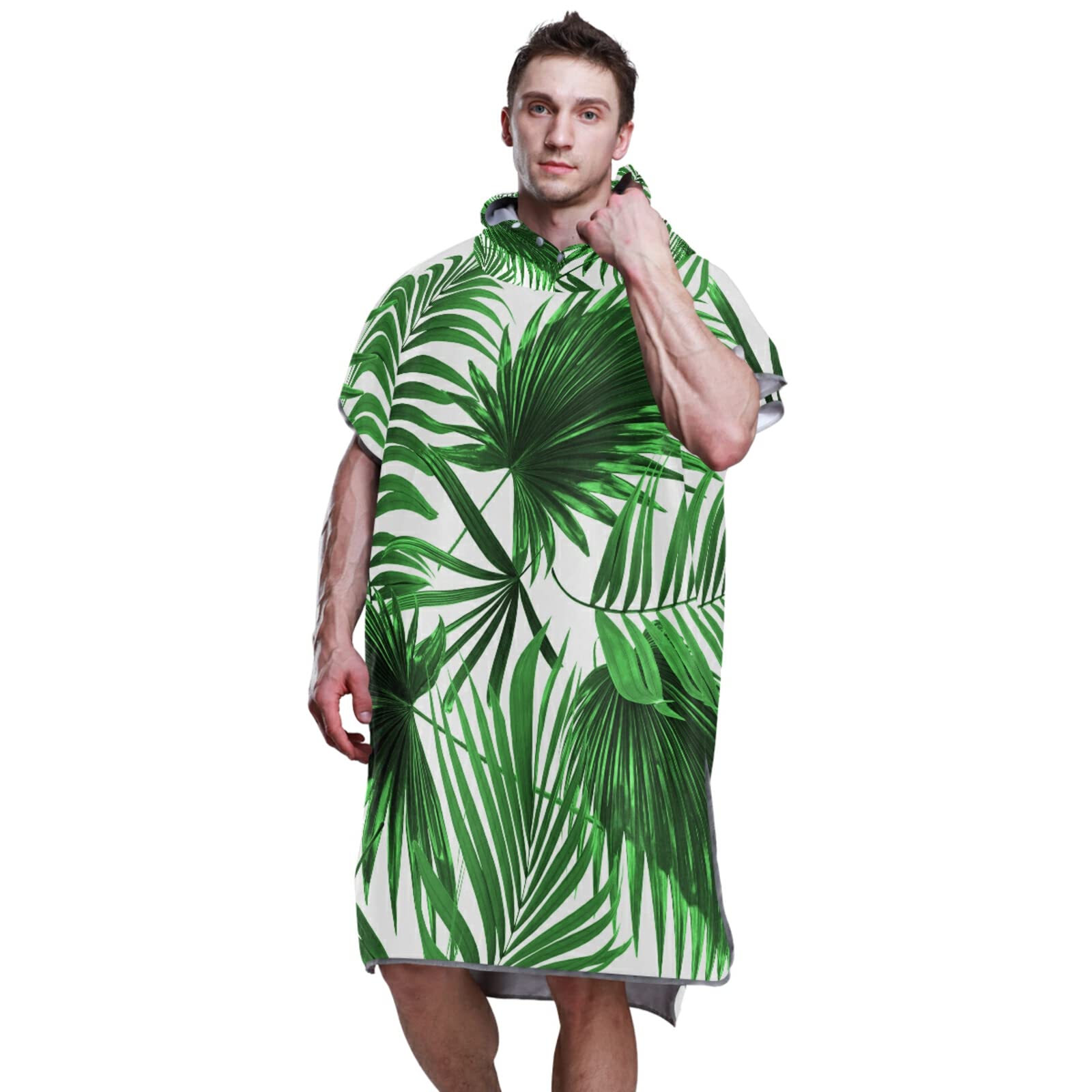 Poncho de surf avec capuche et poche - Séchage rapide - En microfibre - Pour le bain, la plage, l'extérieur