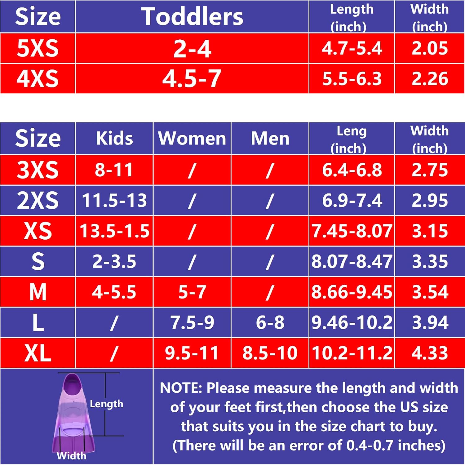 Fadgesy Swimming Training Fins,Comfortable Silicone Flippers for Swimming and Diving,Size Suitable Kids Girls Boys Adult