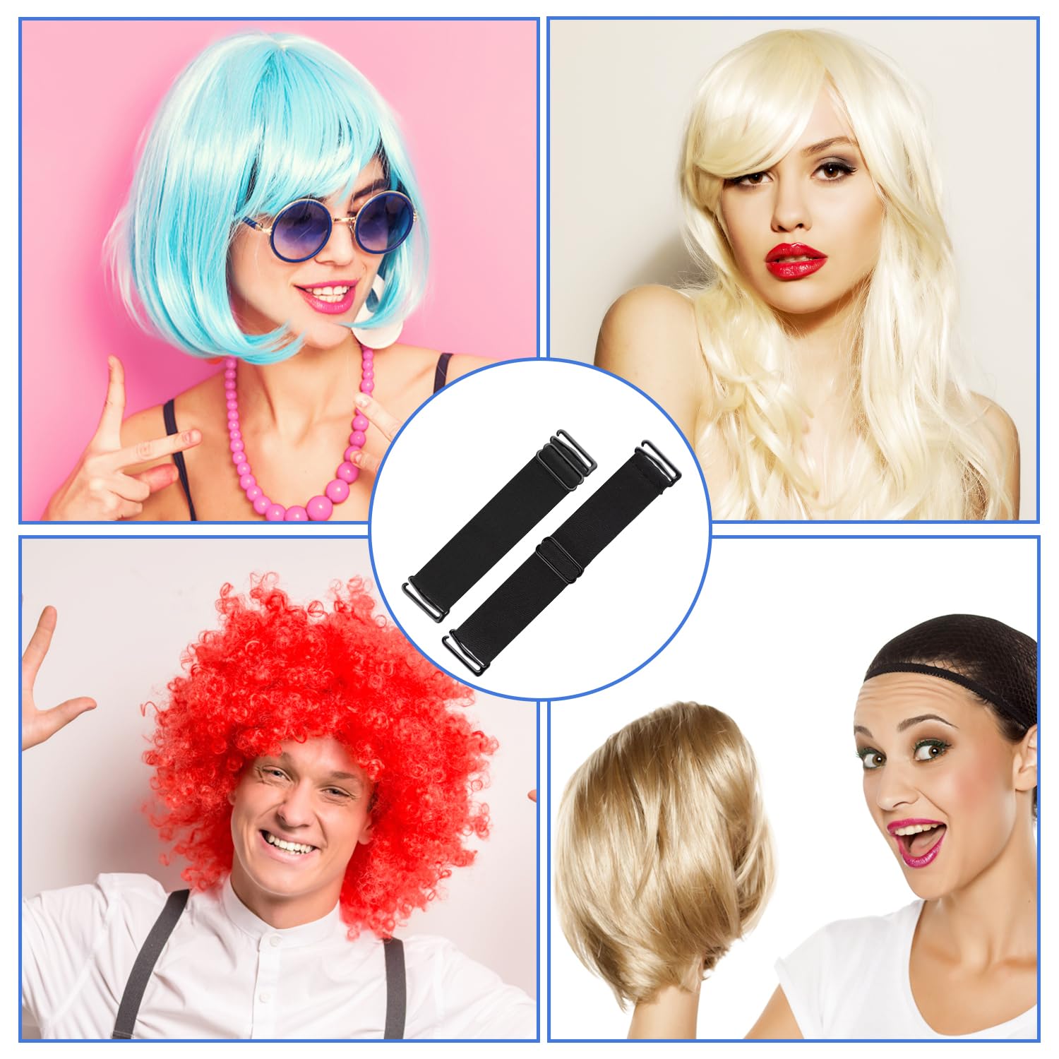 Fascia Elastica Antiscivolo Per Parrucche – Regolabile 3x15-27 Cm, In Fibra E Silicone, Nero