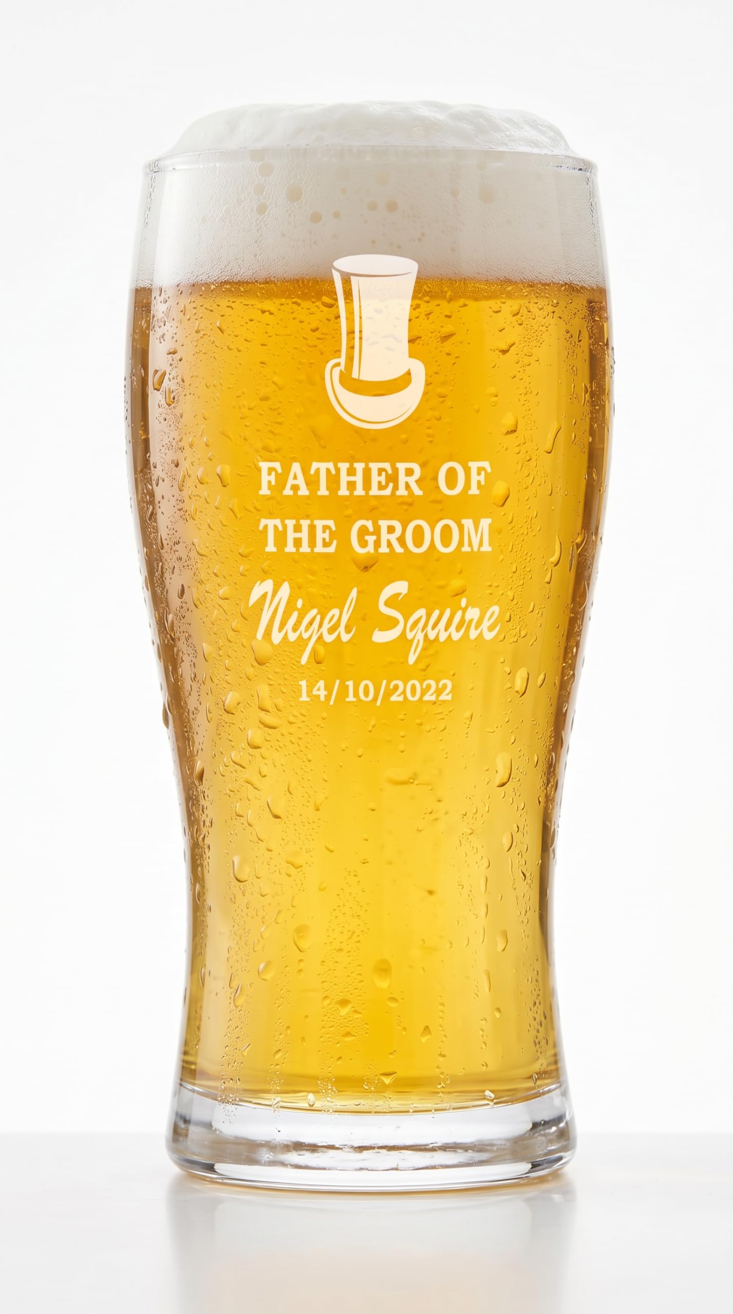 ukgiftstoreonline Personalised Beer Glass Wedding Favour Gift Best Man Usher Father Of The Groom