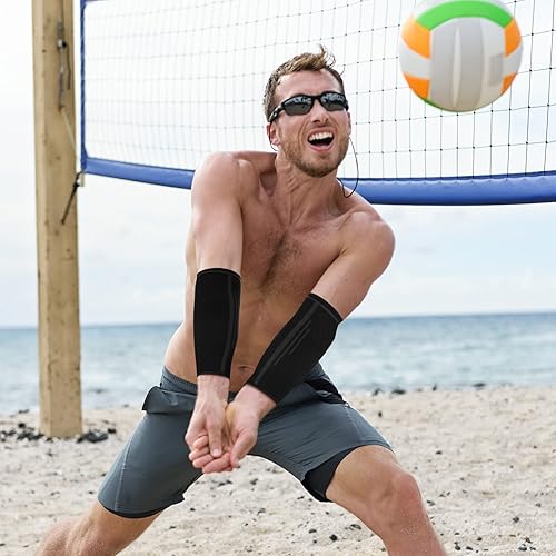 Miniatura 6 de 3 pares de mangas de voleibol de compresión para antebrazo de voleibol para hombres, mujeres, adolescentes y jóvenes