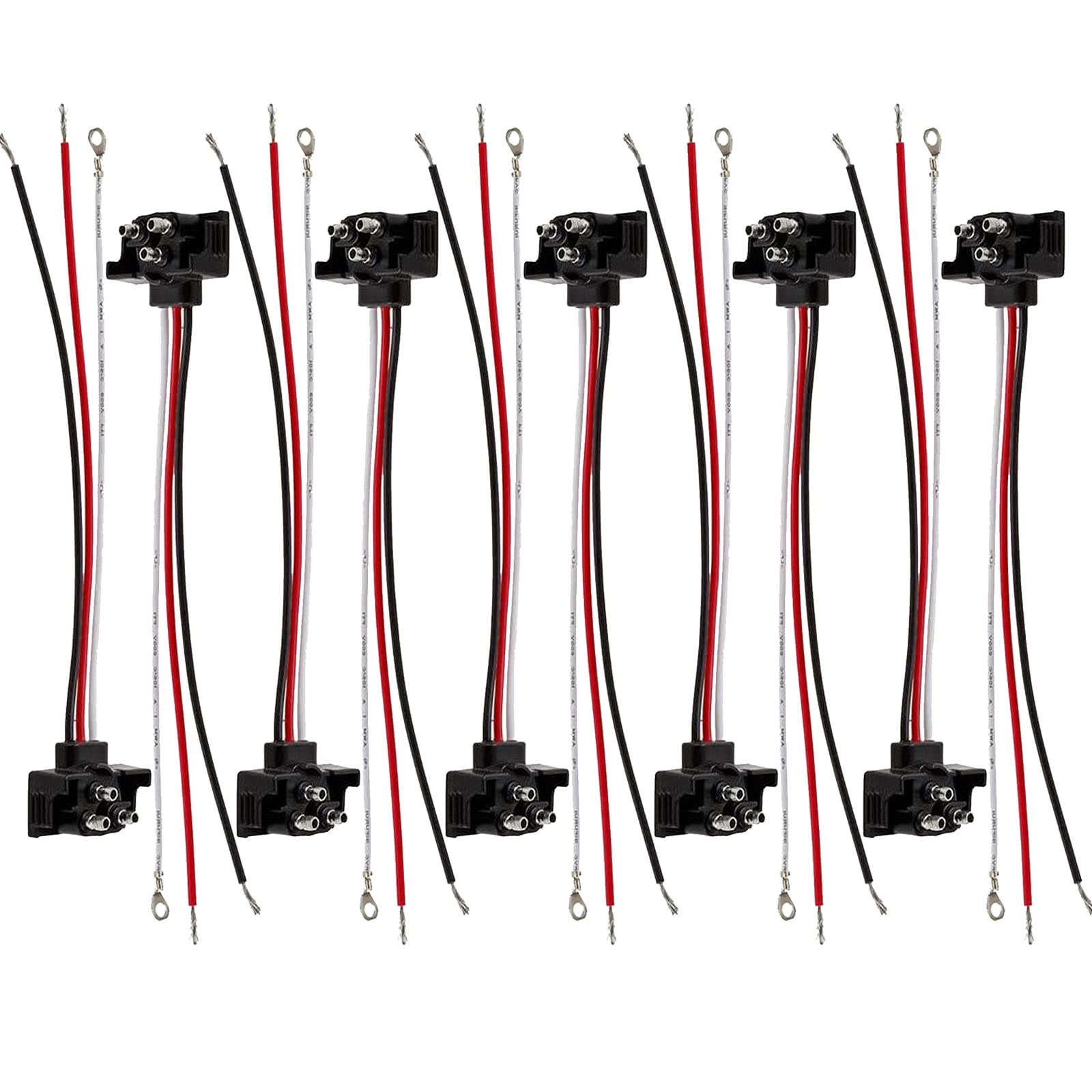 Right Angle 3-Wire Pigtail, LIMICAR 10PCS 3 Prong Pigtail Wire Right Angle Plug Pigtail Harness Truck Trailer Stop Turn Tail Brake Backup Light