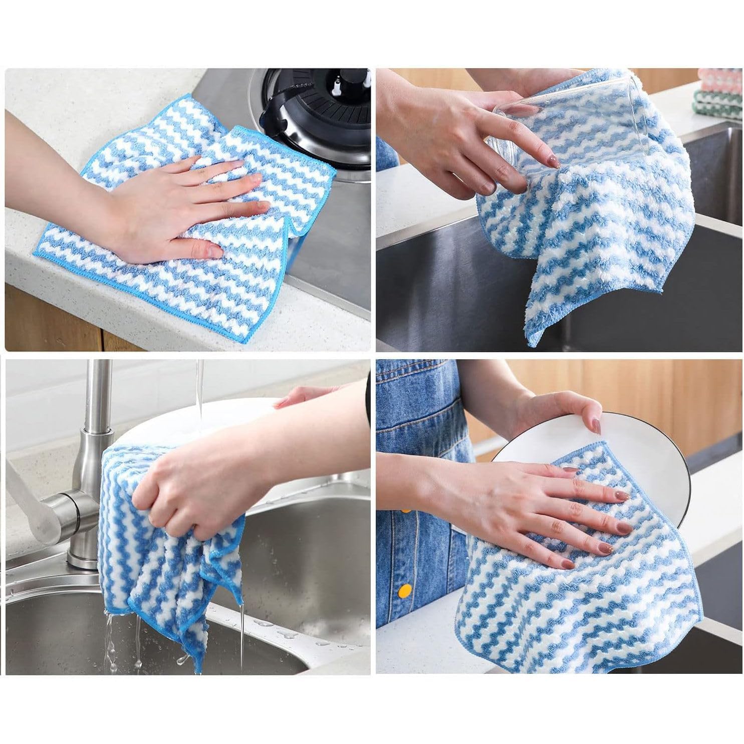 Venvintra Microfiber Hand & Face Towels, Soft Absorbent Quick Dry Towels for Bathroom, Kitchen, Gym & Daily Skin Care(Set of 5) 2