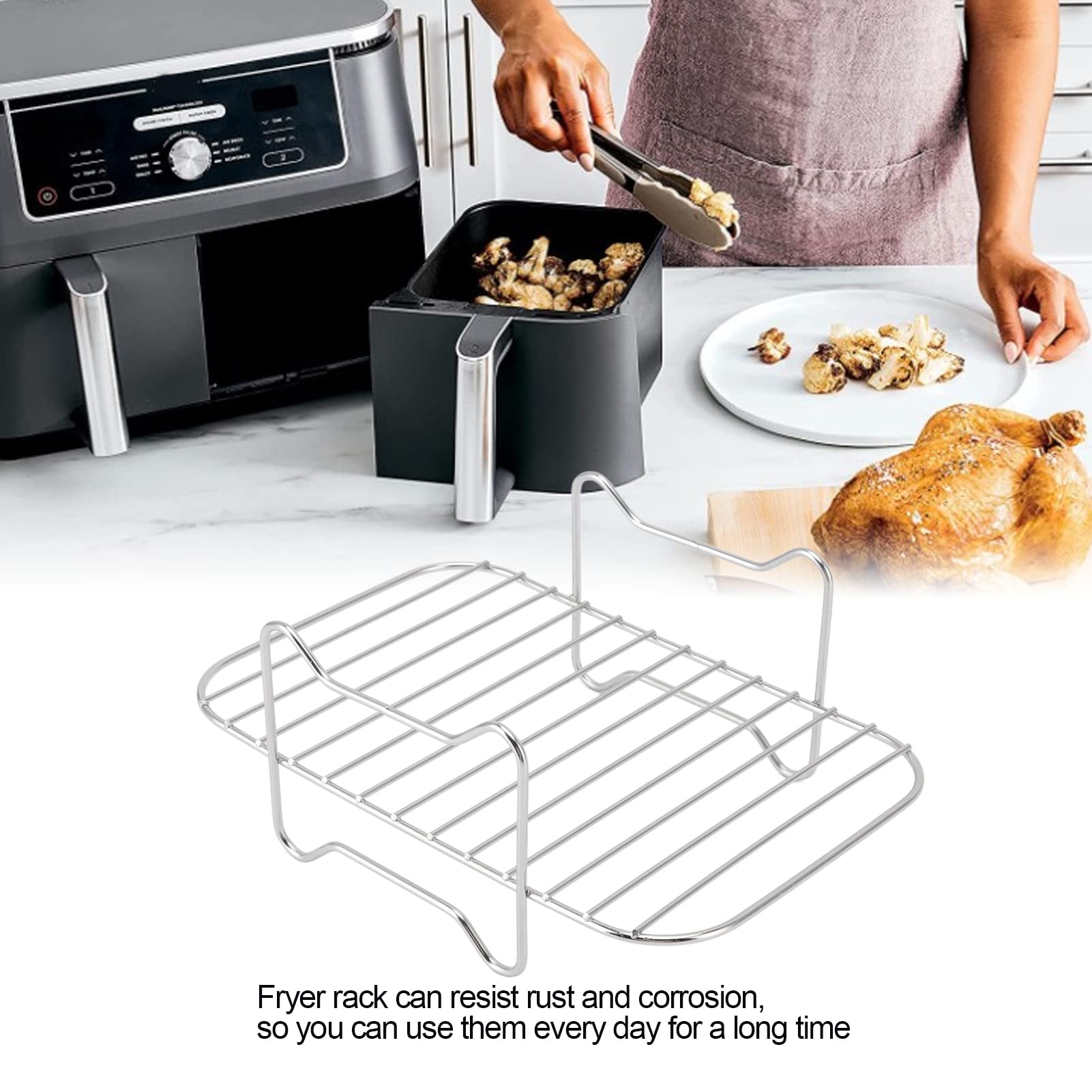 Grille De Friteuse à Air En Acier Inoxydable Avec Protection En Caoutchouc Cuisson Uniforme Sans Surface Lavable Au Lave Vaisselle Noir 208 X 208 Cm 88837471