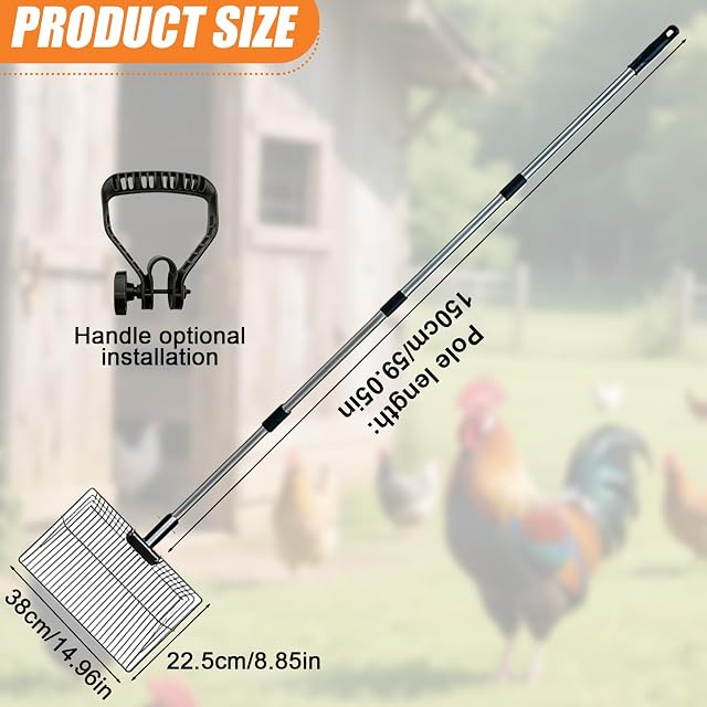 Foto 2 de 7 de Recogedor De Excrementos De Gallina,38CM Recogedor De Heces Resistente,Recogedor De Excrementos De Pollo,Pala…