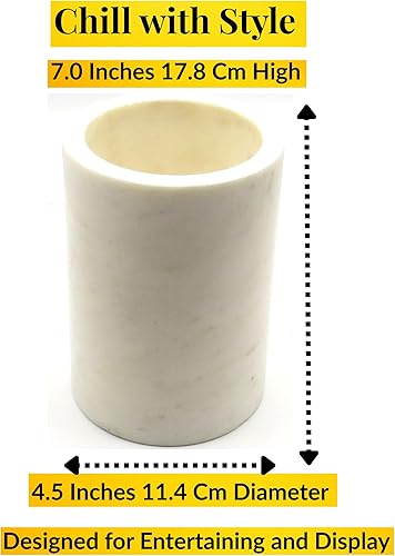 Miniatura 2 de Enfriador de vino de mármol blanco, soporte para utensilios hecho a mano de 7 pulgadas y jarrón decorativo, enfriador de champán, regalo de bar y