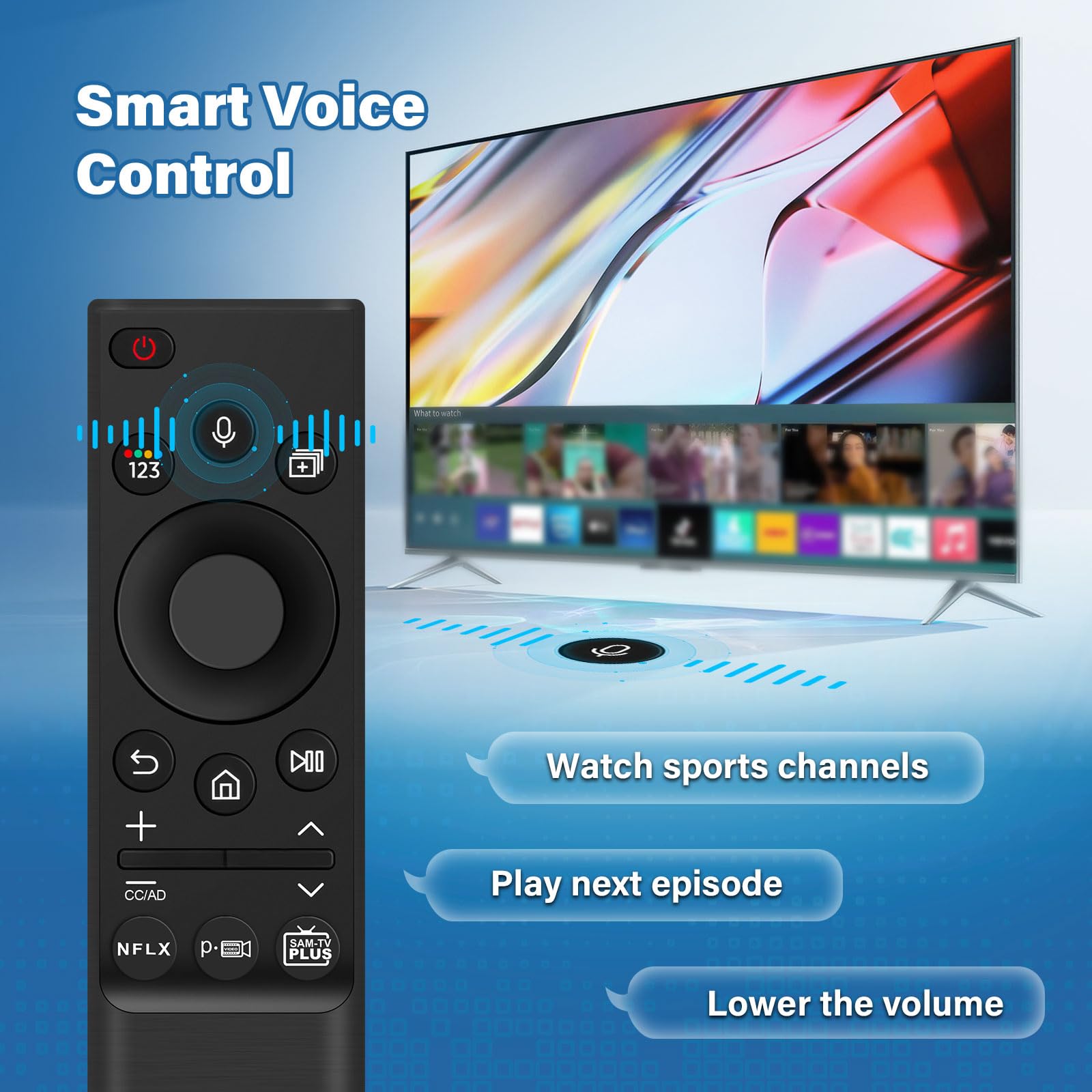 Pixelure Telecomando di ricambio per Samsung, BN59-01357B Solar Charging Telecomando vocale per Sam-Sung Smart TV, telecomando solare di ricambio compatibile con Samsung 2021-2023 Smart TV 4K HD TV