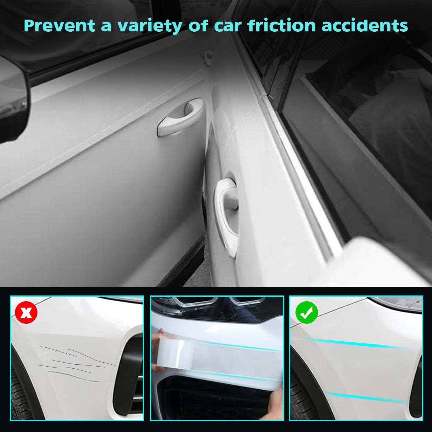 Protection Seuil de Porte Voiture, Transparent Protection Porte Voiture 5CMx10M Universel Film de Protection Seuil de Porte Voiture pour Voiture Vélo Moto, 1 Pièces