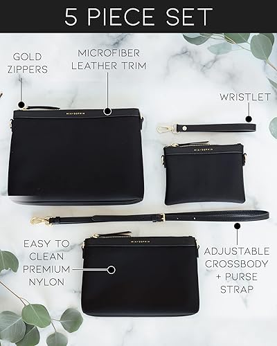 Miniatura 2 de Juego de 5 bolsas organizadoras para pañales - Embrague de pañales para bebé, bolsa cruzada, bolsas organizadoras de bolsas de pañales de viaje,