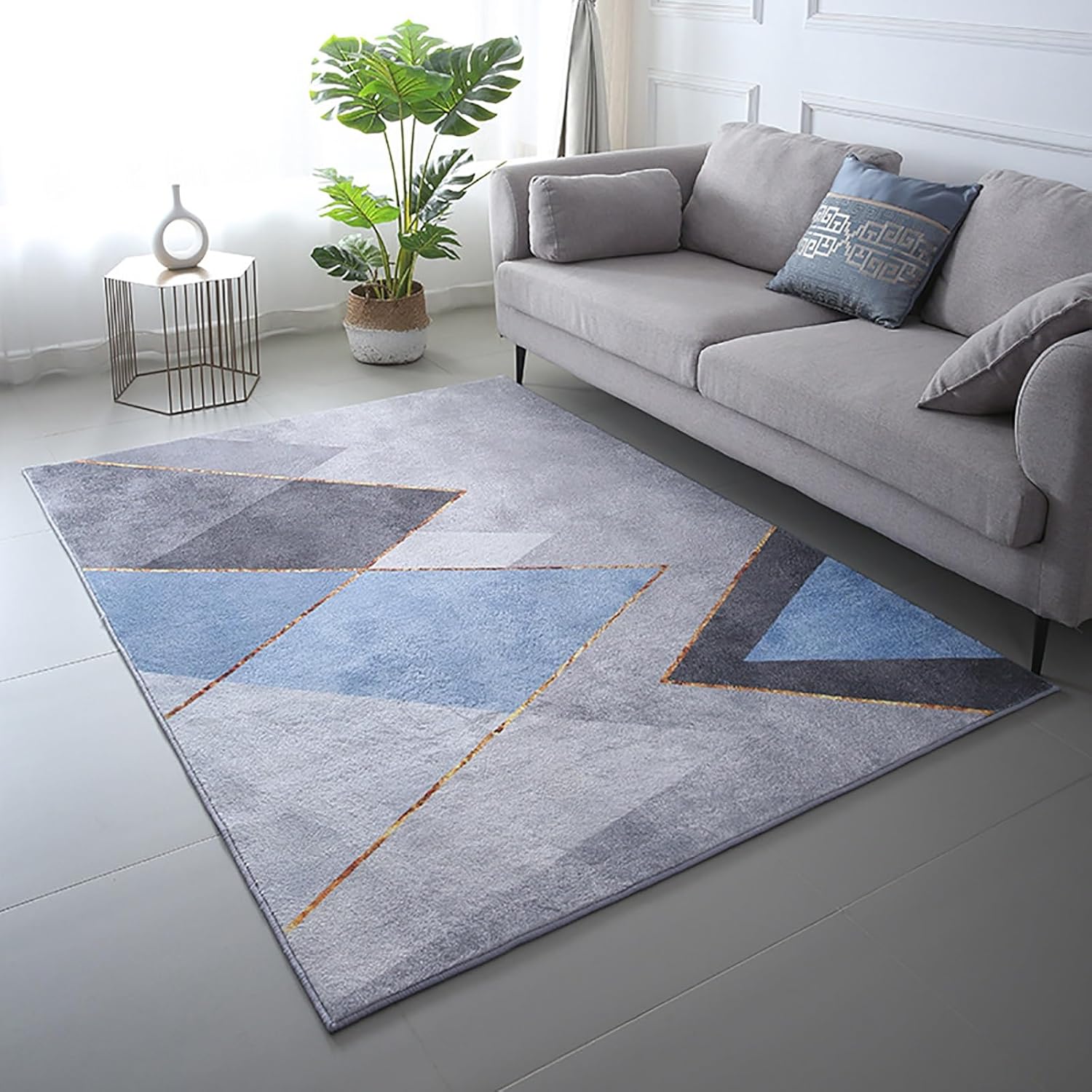 Fluffy Living Room Carpets Washable Rug Indoor Non-Slip Kids Rugs Soft Non Slip Oriental Rug Durable for Kids and Pets Non-Shedding for Living Room Bedroom & Office. ( Size : 140x200CM/4.6*6.6ft , Col
