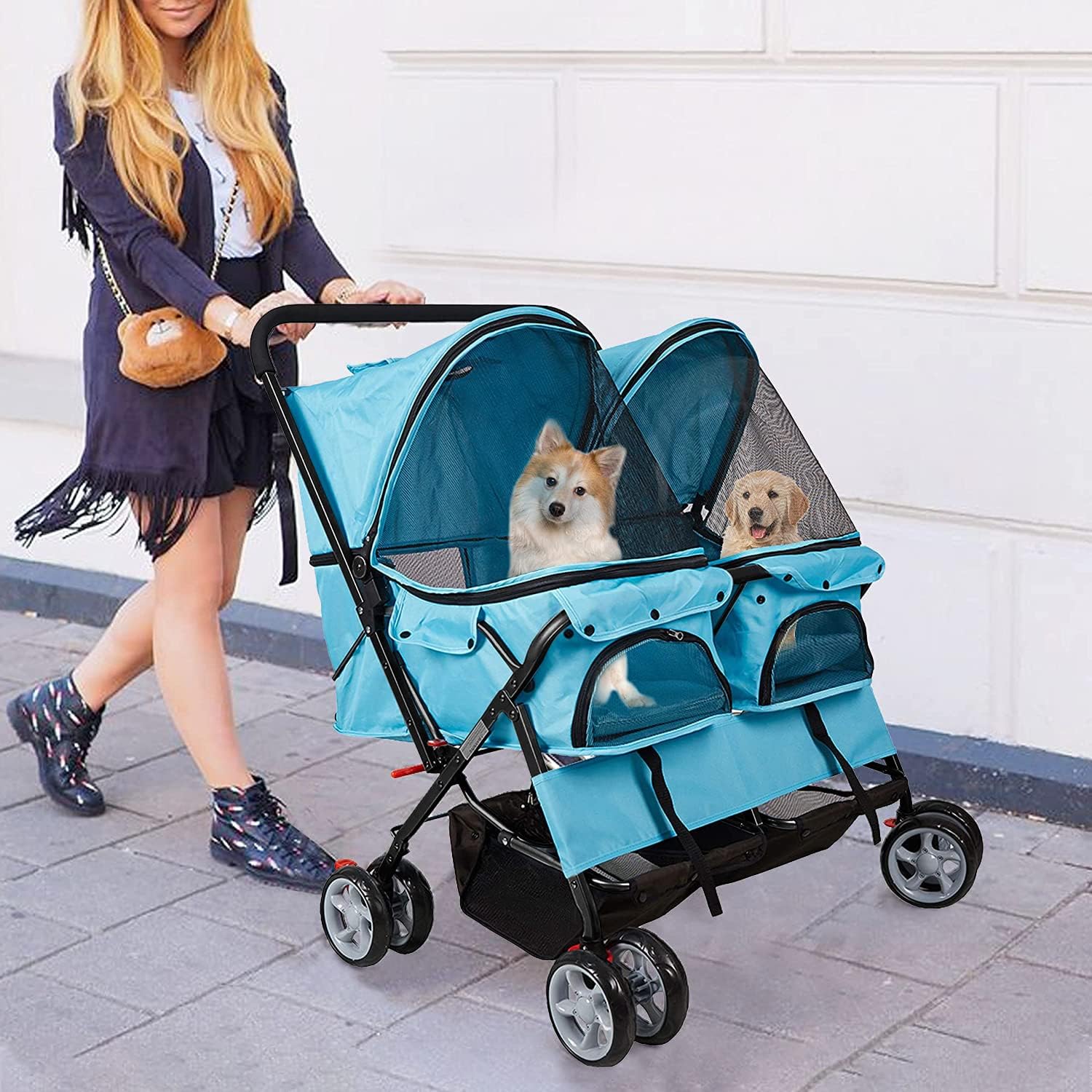 Ultimate Comfort on the Go: Double Pet Stroller Review for Your Furry Friends!