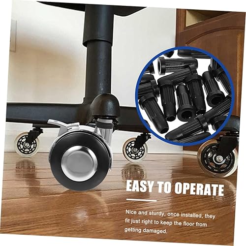 Miniatura 3 de Housoutil 25 Uds. Cubierta de silla para silla, cubierta de tapón de rueda, taburete, deslizadores de campana giratoria, funda de repuesto para