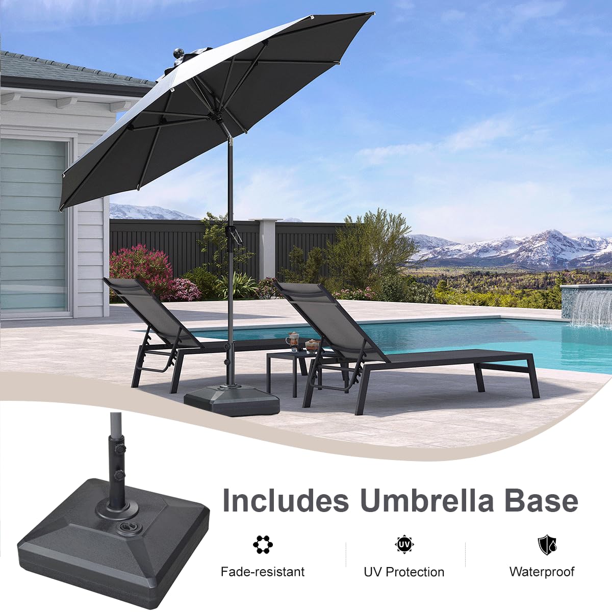9 purple patio umbrella LEAF Market with Base 9' Round Dual Tilt Gray 8 Ribs Stylish Travel Crossbody Bag Discover the AGV K3 turn your outdoor dining Color:Nocturnal Blue