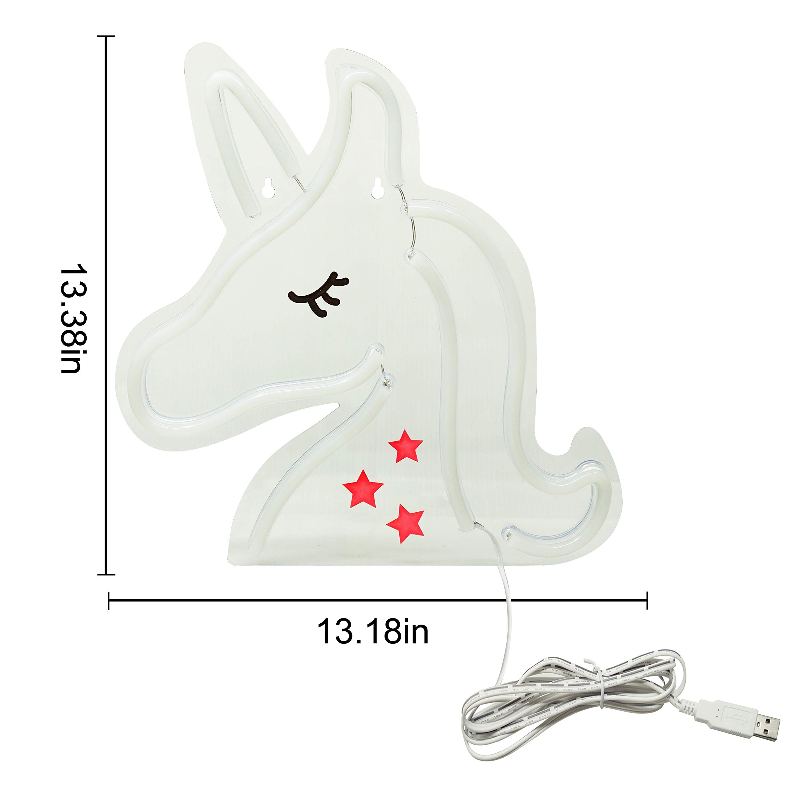 Amazon | LoveNite ユニコーンネオンサイン ピンク 温白色 ナイト