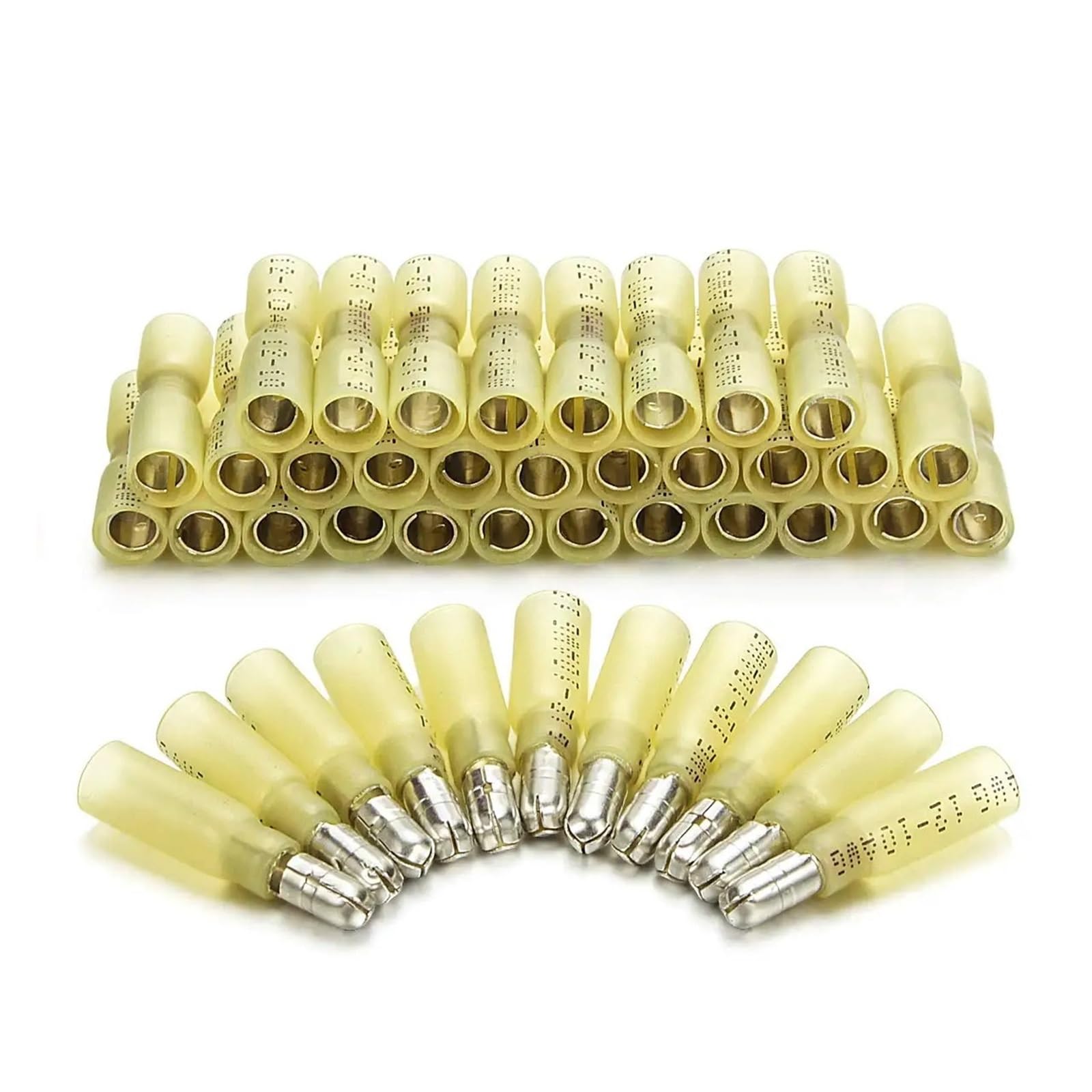 Kit di connettori a crimpare Maschio e Femmina termorestringenti Assortiti da 200 Pezzi, AWG12-10, Gialli