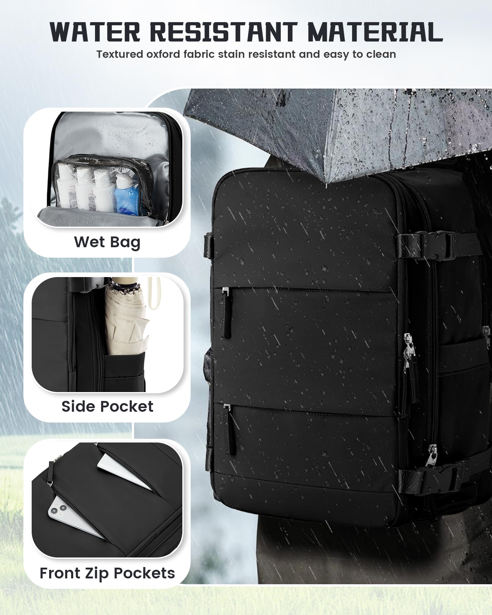 SZSYCN Bagaglio A Mano 40x20x25 Ryanair Borse da Cabina per Easyjet 45x36x20,Zaino Sottovuoto Viaggio,Zaino impermeabile da viaggio con scomparto,adatto per zaino laptop da 14 pollici